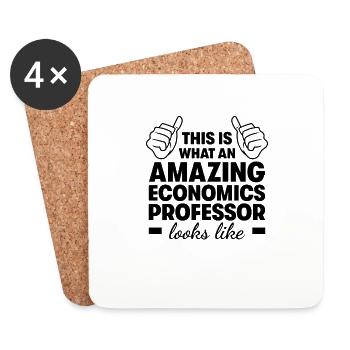 Professeur d’économie incroyable - Dessous de verre (lot de 4) - blanc - Devant
