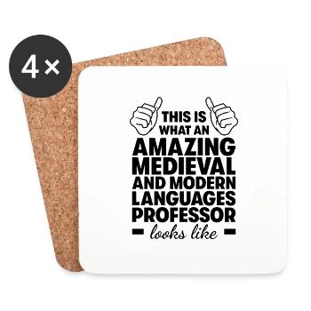 Professeur de langues médiévales et modernes - Dessous de verre (lot de 4) - blanc - Devant