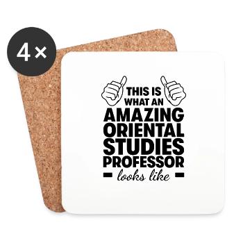 Amazing Oriental Studies Professor - Coasters (set of 4) - white - Front