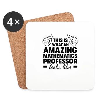 Professeur de mathématiques incroyable - Dessous de verre (lot de 4) - blanc - Devant