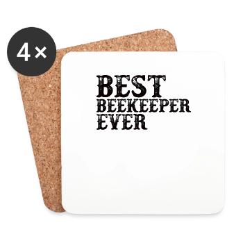 Beekeeping Beekeeper Honey Beekeeper Lustig - Coasters (set of 4) - white - Front