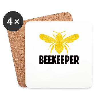 Beekeeping Beekeeper Honey Beekeeper Lustig - Coasters (set of 4) - white - Front