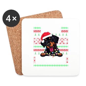 Cute Dog Pajama - Doberman Pinscher Dog Lover Chri - Coasters (set of 4) - white - Front
