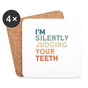 Dentiste Cadeau dentaire Étudiant en médecine Dentiste - Dessous de verre (lot de 4) - blanc - Devant