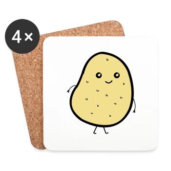 cute potato - Coasters (set of 4) - white - Front