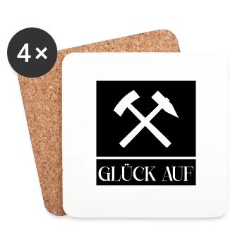 Erzgebirge Glück auf - Untersetzer (4er-Set) - Weiß - Vorne