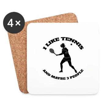 Joueur de tennis Tennis Club Raquette de tennis - Dessous de verre (lot de 4) - blanc - Devant
