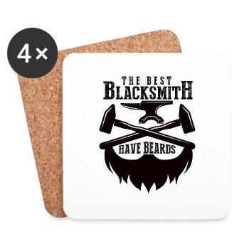 Blacksmith Shirt Metalworker Anvil Cutler - Coasters (set of 4) - white - Front