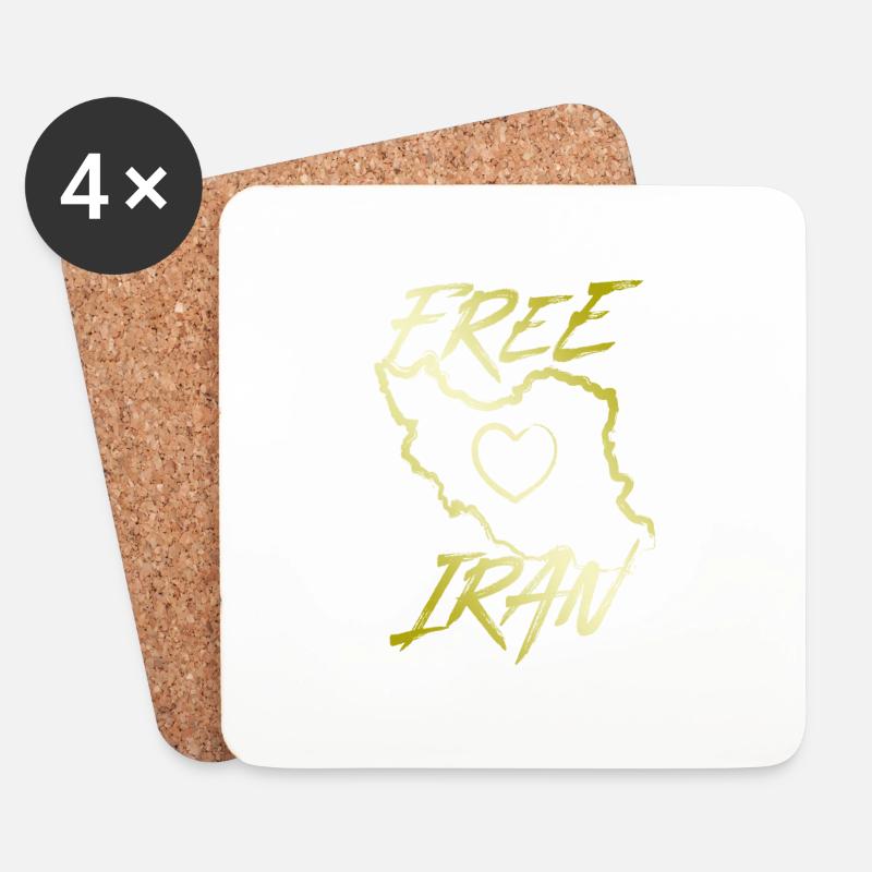 Free Iran Love Peace - Untersetzer (4er-Set) - Weiß
