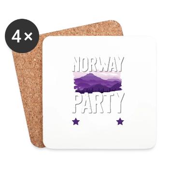 Équipage de la fête de Norvège - Dessous de verre (lot de 4) - blanc - Devant