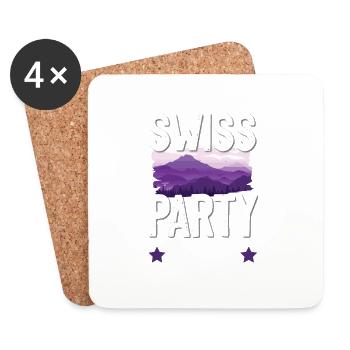 Swiss Party Crew - Coasters (set of 4) - white - Front