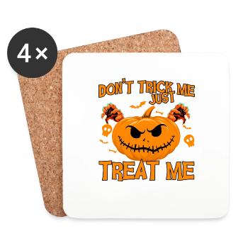 Horreur Halloween Treat Me Pumpkin Creepy - Dessous de verre (lot de 4) - blanc - Devant