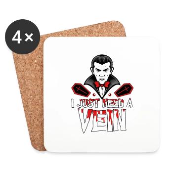 Horror Halloween Need a Vein Creepy - Coasters (set of 4) - white - Front