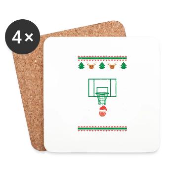 Jahreszeiten Swishes Basketball Spieler Fan - Untersetzer (4er-Set) - Weiß - Vorne