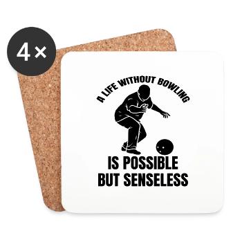 Bowling Bowling Gift Bowler Bowler Bowling Ball - Coasters (set of 4) - white - Front
