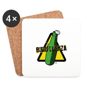 Bierfluenza - Untersetzer (4er-Set) - Weiß - Vorne