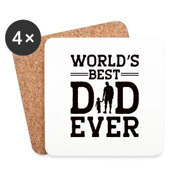 World Best Dad Father Couple Couples Parents Dad daddy - Coasters (set of 4) - white - Front