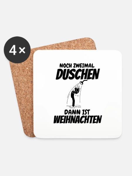 Gaspreis 2022 Shirt Halloween Spruch Duschen Meme - Untersetzer (4er-Set) - Weiß