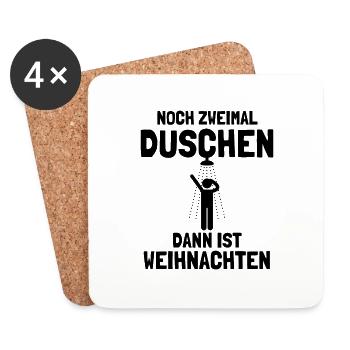 Gaspreis 2022 Shirt Halloween Spruch Duschen Meme - Untersetzer (4er-Set) - Weiß - Vorne
