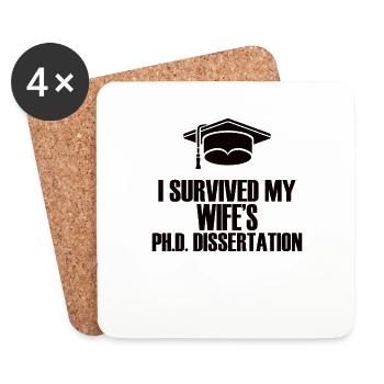 Wife Mother Doctor Doctorate Academic Fun - Coasters (set of 4) - white - Front