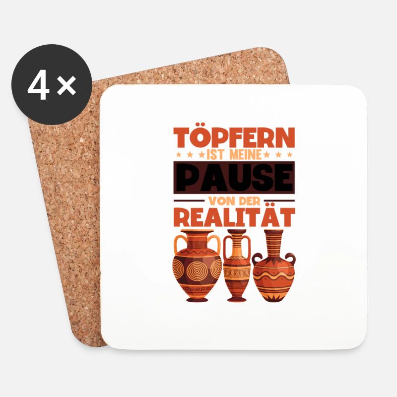 Töpfern - Untersetzer (4er-Set) - Weiß