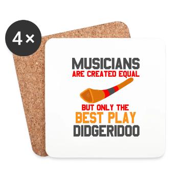 Musicians Are Created Equal Funny Didgeridoo - Untersetzer (4er-Set) - Weiß - Vorne