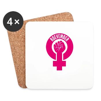Novembre Roevember Design Rose - Dessous de verre (lot de 4) - blanc - Devant