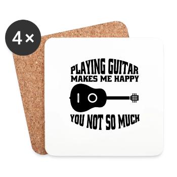 Gitarrist Band Musik Gitarre Musiker Gitarristin - Untersetzer (4er-Set) - Weiß - Vorne
