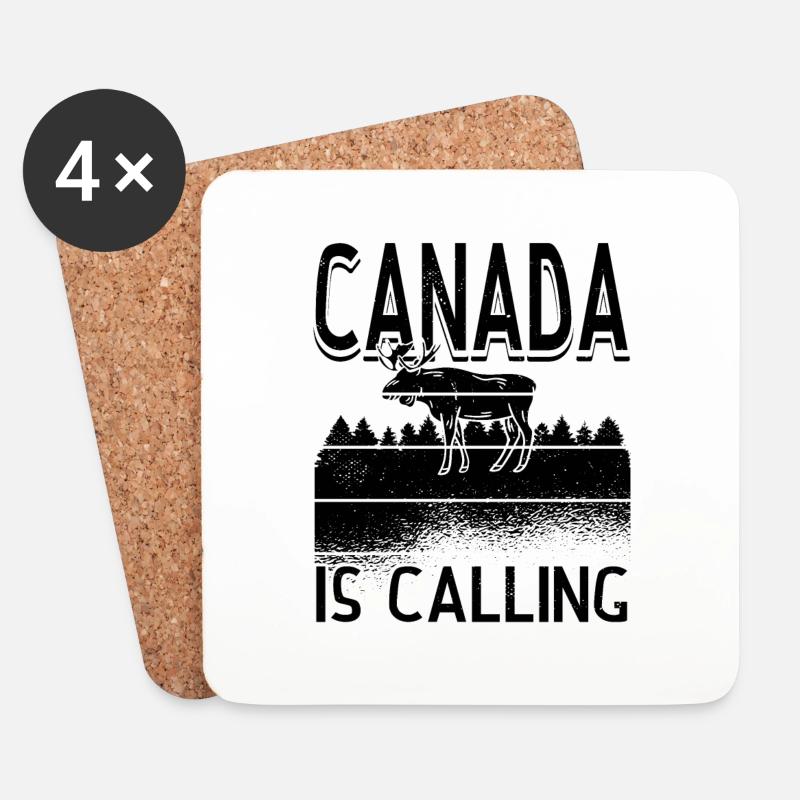 Canada is Calling Kanada Liebhaber Urlaub Kanadier - Untersetzer (4er-Set) - Weiß
