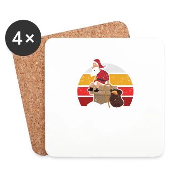 Weihnachtsmann Poops In Der Schornstein Weihnacht - Untersetzer (4er-Set) - Weiß - Vorne