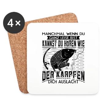 Sie Können Die Karpfen Lachen Hören Angeln - Untersetzer (4er-Set) - Weiß - Vorne