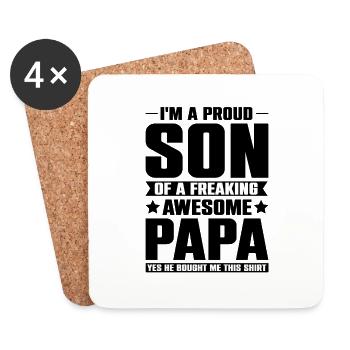 Père & Fils Meilleurs Amis pour la Vie - Père Fils - Dessous de verre (lot de 4) - blanc - Devant