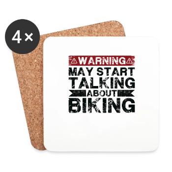 Start talking about cycling - Coasters (set of 4) - white - Front