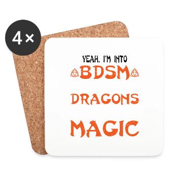 I'm Into BDSM, Battles Dragons Swords Magic - Untersetzer (4er-Set) - Weiß - Vorne