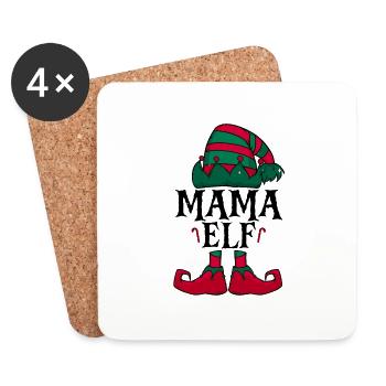 Christmas Mama Elf - Coasters (set of 4) - white - Front