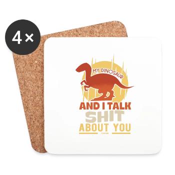 My Dinosaur And I Talk Shit About You - Untersetzer (4er-Set) - Weiß - Vorne