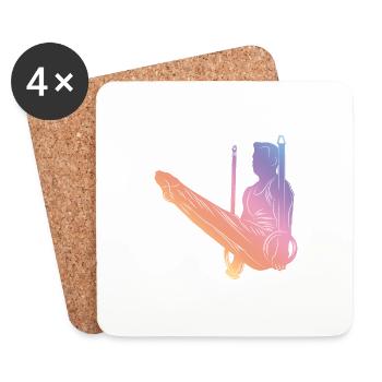 Gymnastics Silhouette - Coasters (set of 4) - white - Front