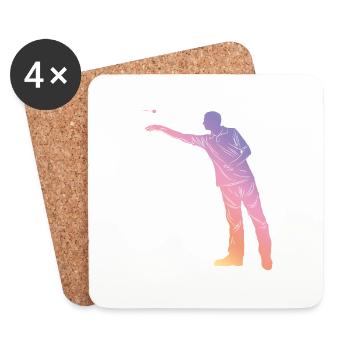 Darts Silhouette - Coasters (set of 4) - white - Front