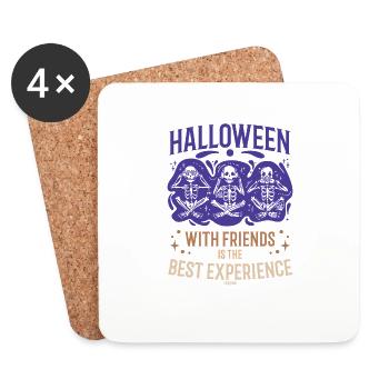Halloween with friends is the best experience - Coasters (set of 4) - white - Front