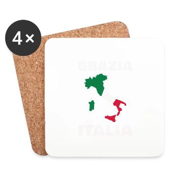 Dessins de drapeau italien pour tous les italiens fiers - Dessous de verre (lot de 4) - blanc - Devant