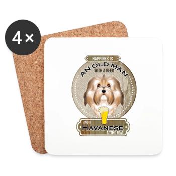 Havanese Dad Beer Lover - Coasters (set of 4) - white - Front