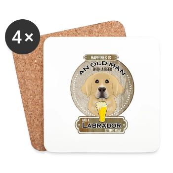 Labrador Dad Beer Lover - Untersetzer (4er-Set) - Weiß - Vorne