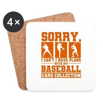 Sammler von Baseball Karten Baseball Karte - Untersetzer (4er-Set) - Weiß - Vorne