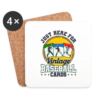 Collectionneur de cartes de baseball Collector Gift - Dessous de verre (lot de 4) - blanc - Devant