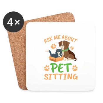 Posez-moi des questions sur les soins aux animaux de compagnie pour tout le monde - Dessous de verre (lot de 4) - blanc - Devant