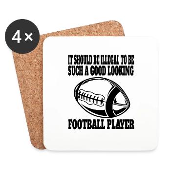 Entraîneur de football américain Fan de football américain - Dessous de verre (lot de 4) - blanc - Devant