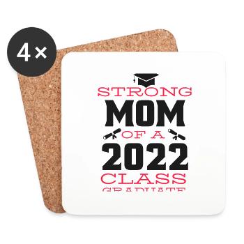 Strong mom of a 2022 class graduate - Dessous de verre (lot de 4) - blanc - Devant