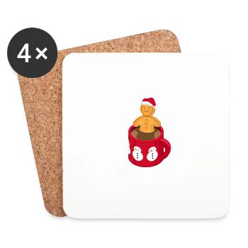 Chill’n Gingerbread Man Cookie Chocolat chaud - Dessous de verre (lot de 4) - blanc - Devant