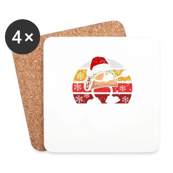 Dabbing Taco Weihnachtsmann Weihnachten Dab Dance - Untersetzer (4er-Set) - Weiß - Vorne