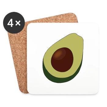 Avocado Illustration Gift Idea - Coasters (set of 4) - white - Front